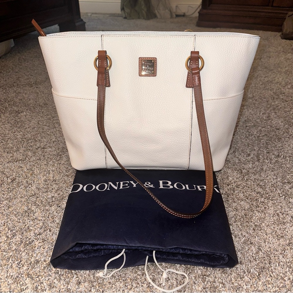 Dooney & Bourke White Leather Tote Bag